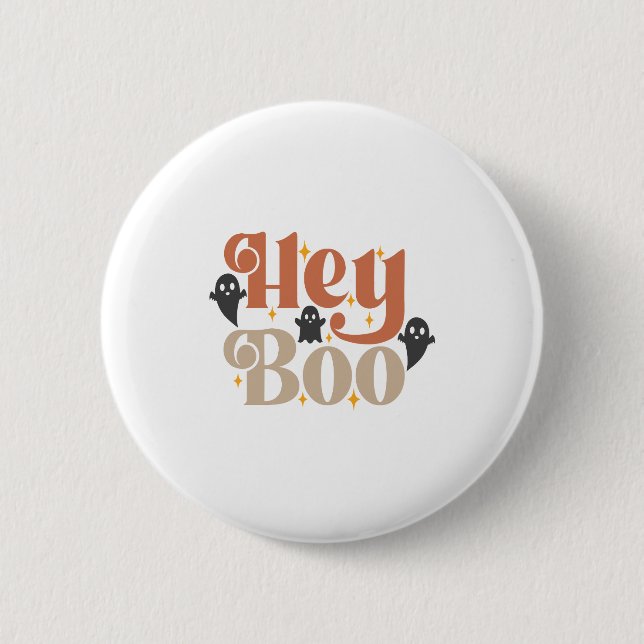Boo Boho Halloween Hej Boo Ghost Knapp (Framsida)