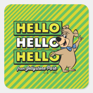 Boo-Boo Bear Hej Hej Hej from Jellystone Fyrkantigt Klistermärke