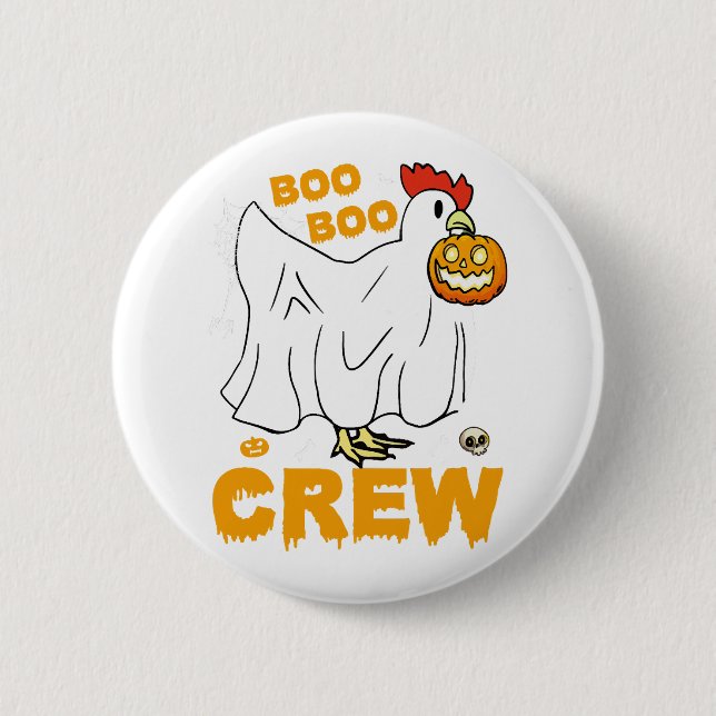 Boo boo-besättningskyckling, konstig halloween knapp (Framsida)