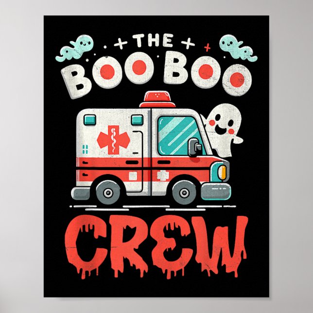 Boo Boo Crew Ambulance Driver Sjukvårdare Ems H Poster (Framsidan)