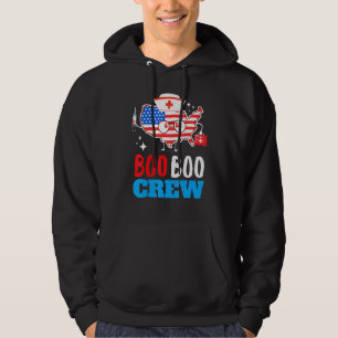 Boo Boo Crew Amerikanska Flagga 4 juli Usa Nur Hoodie