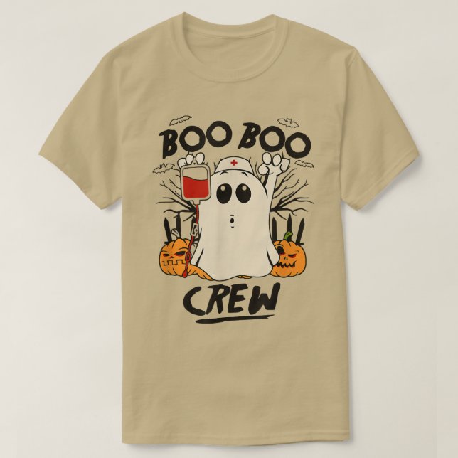 Boo Boo Crew Blood Bag Cute Boo i matsalen T Shirt (Design framsida)
