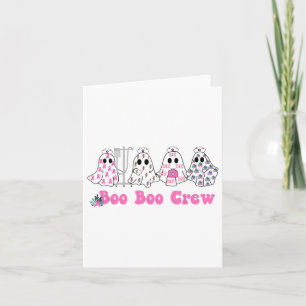 Boo Boo Crew Breast Cancer Ghost Nurse Halloween Kort