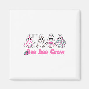 Boo Boo Crew Breast Cancer Ghost Nurse Halloween Magnet