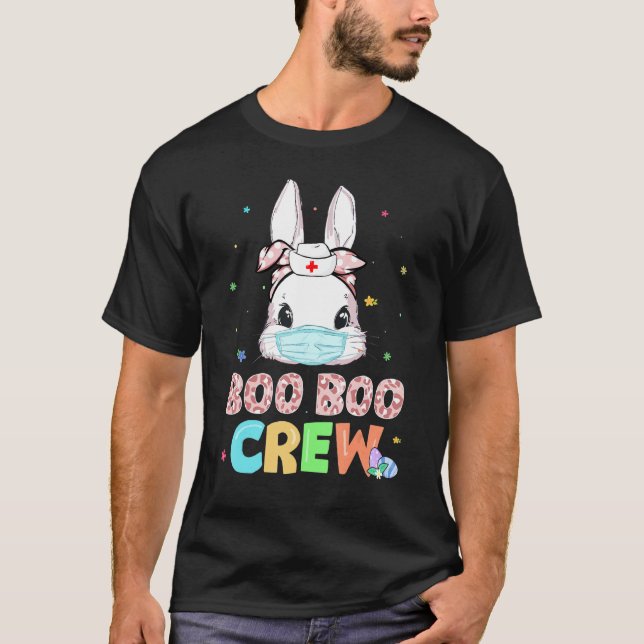 Boo Boo Crew Bunny Nurse Påsk Rabbit Ansikte Mask  T Shirt (Framsida)