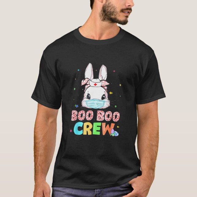 Boo Boo Crew Bunny Nurse Påsk Rabbit Ansikte Mask  T Shirt (Framsida)