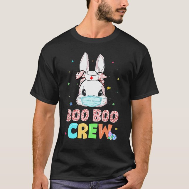 Boo Boo Crew Bunny Nurse Påsk Rabbit Ansikte Mask  T Shirt (Framsida)