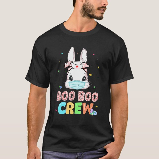 Boo Boo Crew Bunny Nurse Påsk Rabbit Ansikte Mask  T Shirt (Framsida)