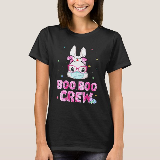 Boo Boo Crew Bunny Nurse Påsk Tie Dye Mask Glass T Shirt (Framsida)