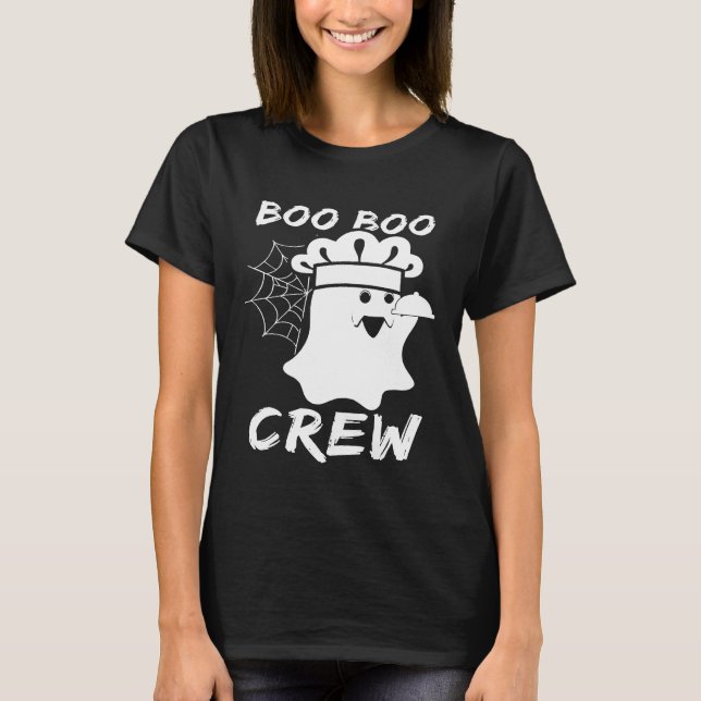 Boo Boo Crew Chef Ghost Halloween Costume T Shirt (Framsida)