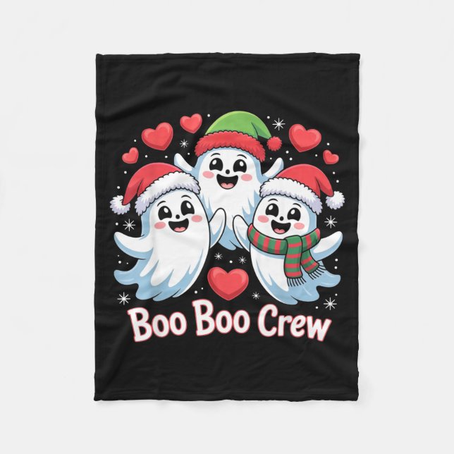 Boo-boo Crew Christmas Ghost Santa Hat Halloween H Fleecefilt (Framsidan)