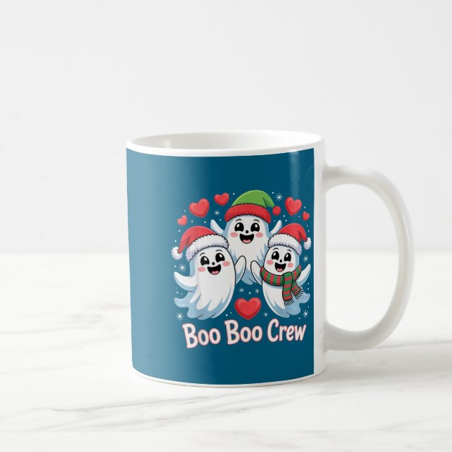 Boo-boo Crew Christmas Ghost Santa Hat Halloween H Kaffemugg (Höger)