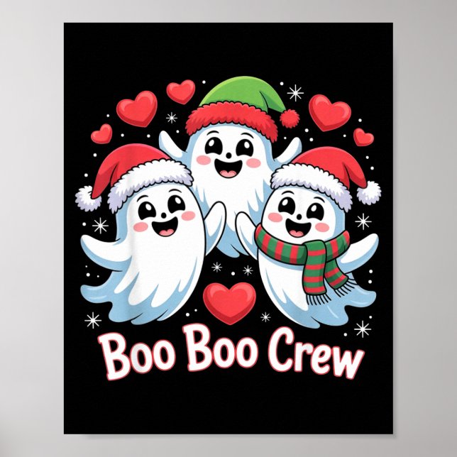 Boo-boo Crew Christmas Ghost Santa Hat Halloween H Poster (Framsidan)