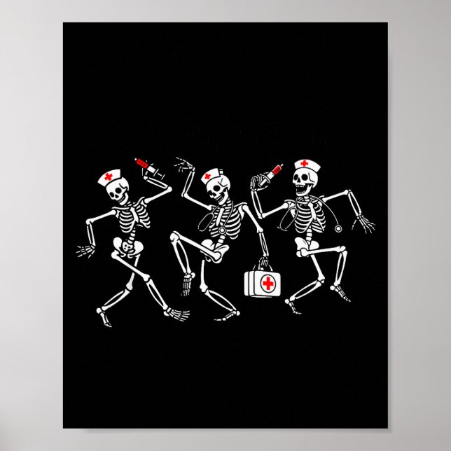 Boo Boo Crew Funny Dancing Skeleton Nurse Squad Ha Poster (Framsidan)