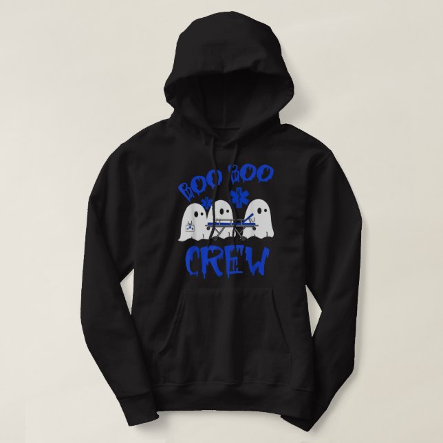 Boo Boo Crew Funny Ghost EMS EMT Sjukvårdare Nurse Hoodie (Design framsida)