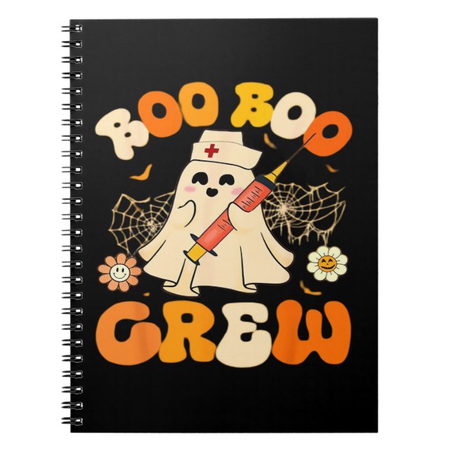 Boo Boo Crew Funny Ghost for Nurse, Retro Hallowee Anteckningsbok (Framsidan)