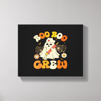 Boo Boo Crew Funny Ghost for Nurse, Retro Hallowee Canvastryck