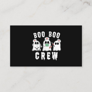 Boo Boo Crew Funny Nurse Ghost Costume Halloween Visitkort
