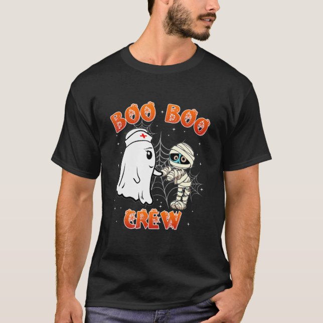 Boo Boo Crew Ghost Doctor Paramedic EMT Nurse Hall T Shirt (Framsida)