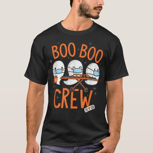 Boo Boo Crew Ghost Doktor Sjukvårdare EMT Nurse H T Shirt (Framsida)