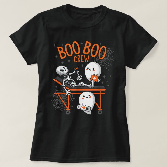 Boo Boo Crew Ghost Doktor Sjukvårdare EMT Nurse Ha T Shirt (Design framsida)