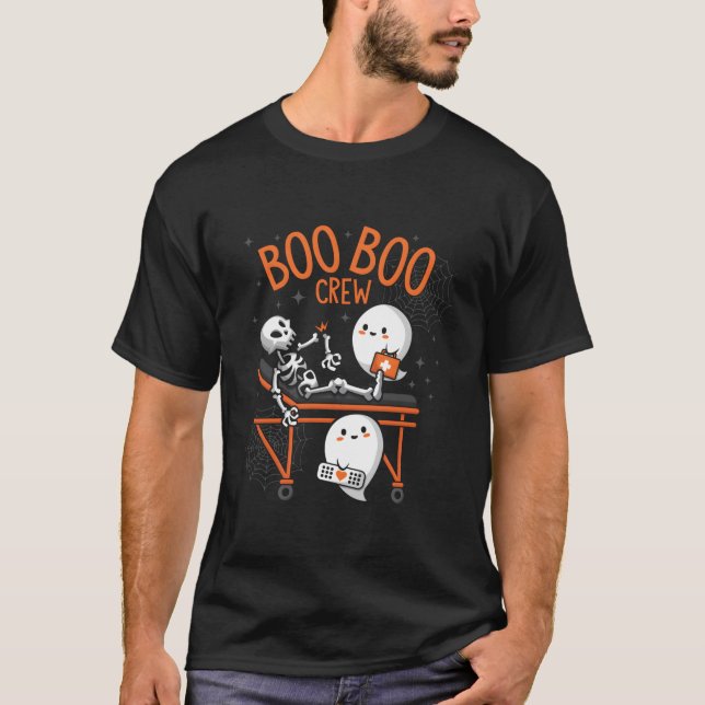 Boo Boo Crew Ghost Doktor Sjukvårdare Emt Nurse Ha T Shirt (Framsida)