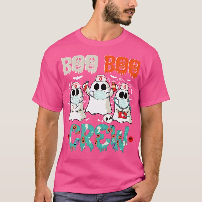 Boo Boo Crew Ghost Doktor Sjukvårdare Emt Nurse Ha T Shirt (Framsida)