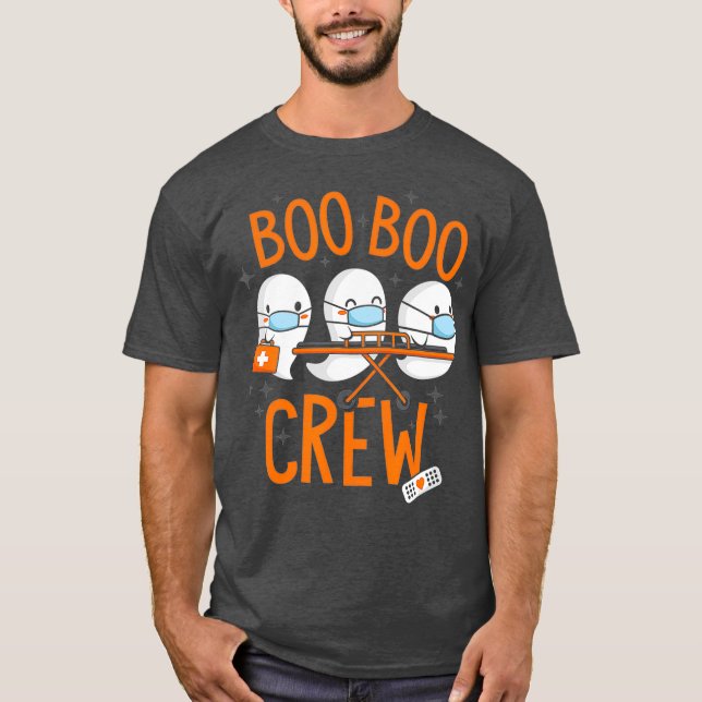 Boo Boo Crew Ghost Doktor Sjukvårdare EMT Nurse T Shirt (Framsida)