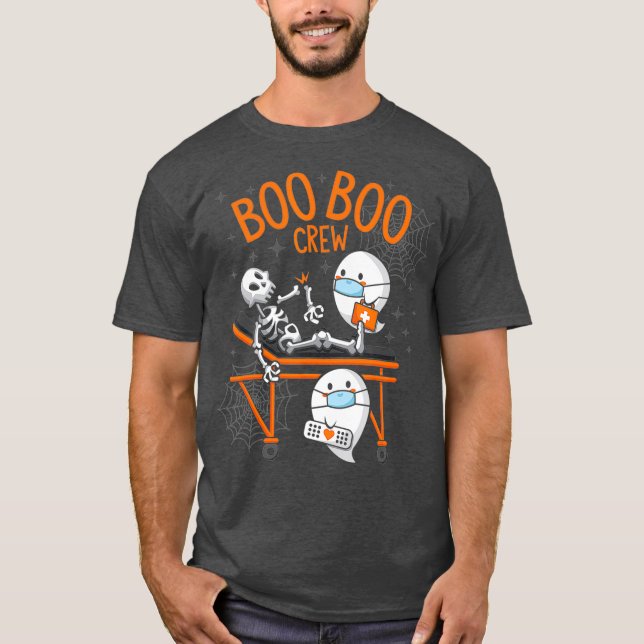 Boo Boo Crew Ghost Doktor Sjukvårdare EMT Nurse T Shirt (Framsida)
