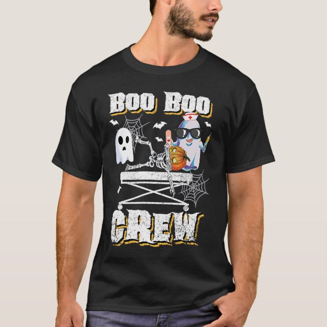 Boo Boo Crew Ghost EMS EMT Sjukvårdare Nurse HallS T Shirt (Framsida)