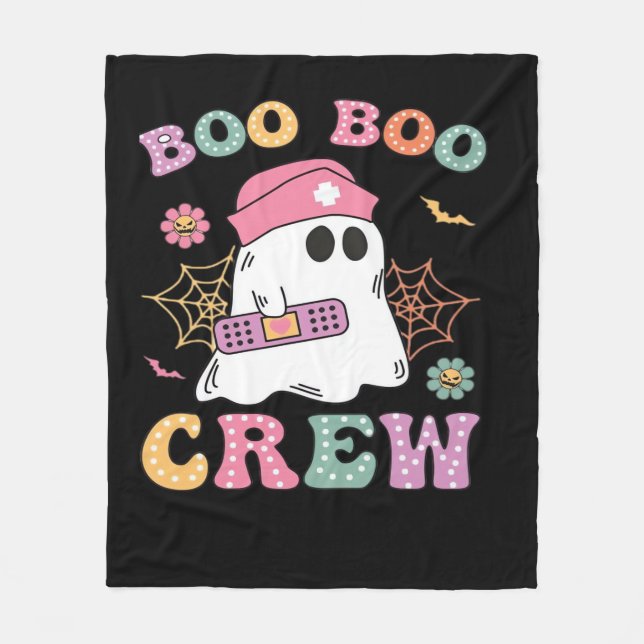 Boo Boo Crew Ghost Nurse Classic T-Shirt Fleecefilt (Framsidan)