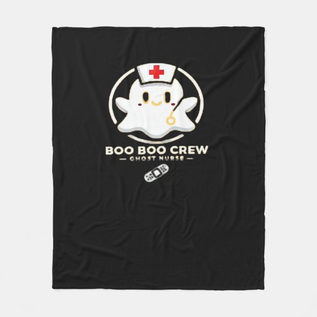 Boo Boo Crew Ghost Nurse - Cute and Spooky Hallowe Fleecefilt (Framsidan)