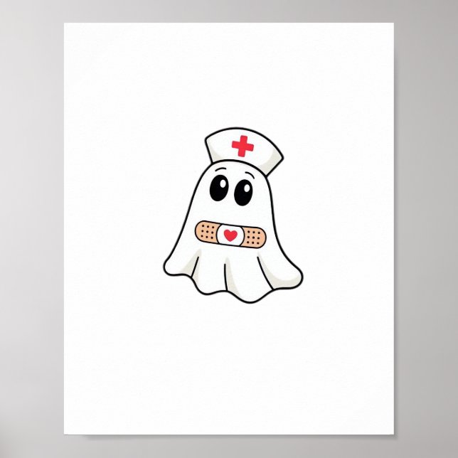 BOO BOO CREW Ghost Nurse Funny Halloween Essential Poster (Framsidan)
