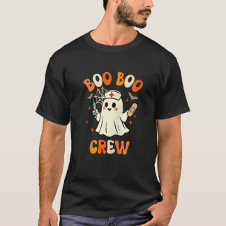 Boo Boo Crew Ghost Nurse Zip T Shirt