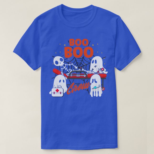 Boo Boo Crew Ghost Sjukvårdare Doktor EMT Nurse Ha T Shirt (Design framsida)