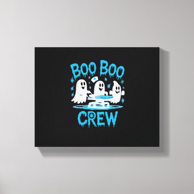 Boo Boo Crew Ghost Sjukvårdare Nurse Halloween Ess Canvastryck (Framsida)