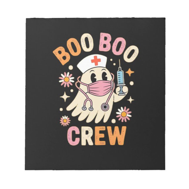 Boo Boo Crew Halloween Ghost Nurse Essential T-Shi Anteckningsblock (Framsida)