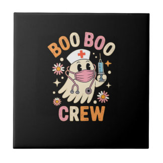 Boo Boo Crew Halloween Ghost Nurse Essential T-Shi Kakelplatta