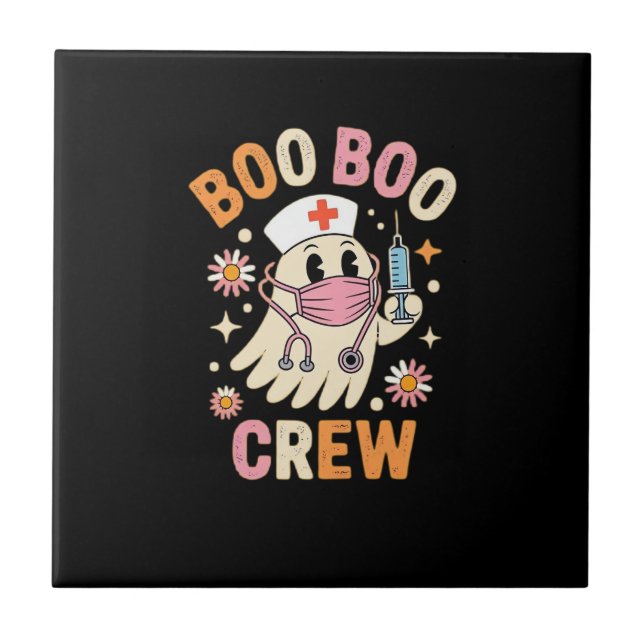 Boo Boo Crew Halloween Ghost Nurse Essential T-Shi Kakelplatta (Framsidan)
