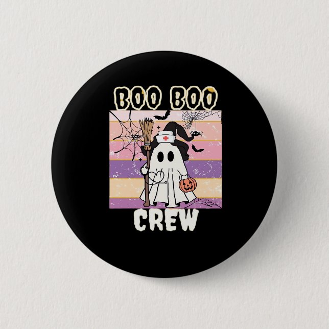 Boo Boo Crew Halloween Ghost Nurse Essential T-Shi Knapp (Framsida)