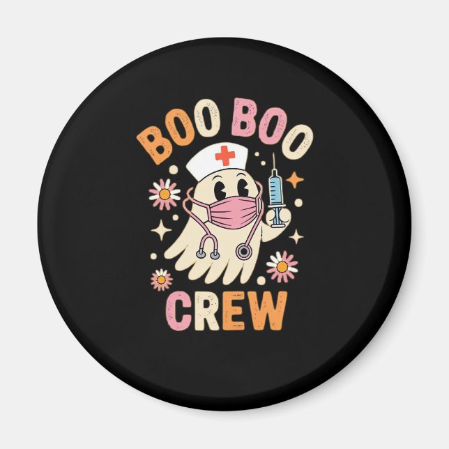 Boo Boo Crew Halloween Ghost Nurse Essential T-Shi Magnet (Framsidan)