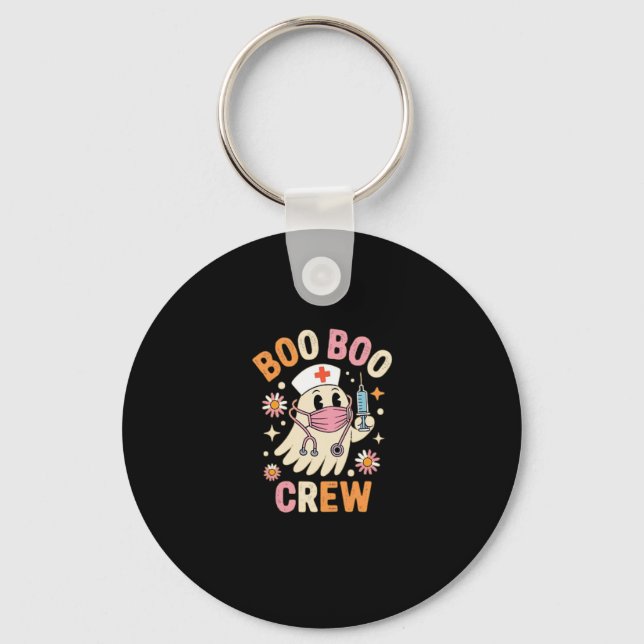 Boo Boo Crew Halloween Ghost Nurse Essential T-Shi Nyckelring (Framsida)