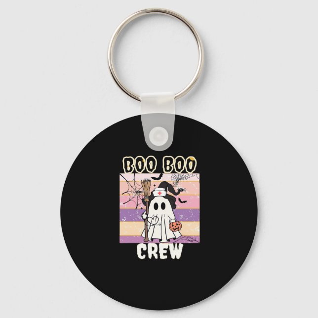 Boo Boo Crew Halloween Ghost Nurse Essential T-Shi Nyckelring (Framsida)