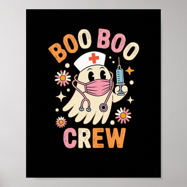 Boo Boo Crew Halloween Ghost Nurse Essential T-Shi Poster (Framsidan)