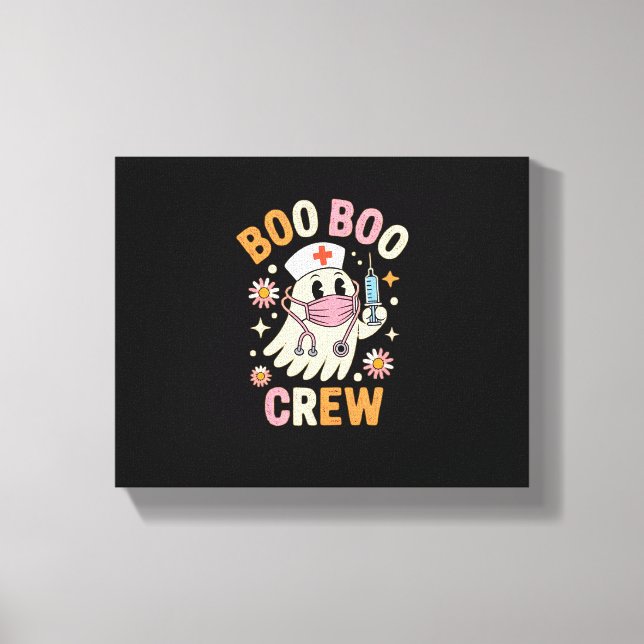 Boo Boo Crew Halloween Nurse Essential T-Shirt Canvastryck (Framsida)