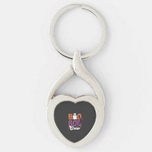 Boo Boo Crew Halloween Sjuksköterska Spökdesign Twisted Heart Silverfärgad Nyckelring