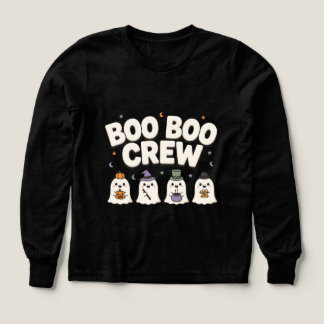 Boo Boo Crew Halloween T-shirt Cute Ghost Långärma