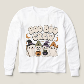 Boo Boo Crew Halloween T-shirt Cute Ghost Långärma