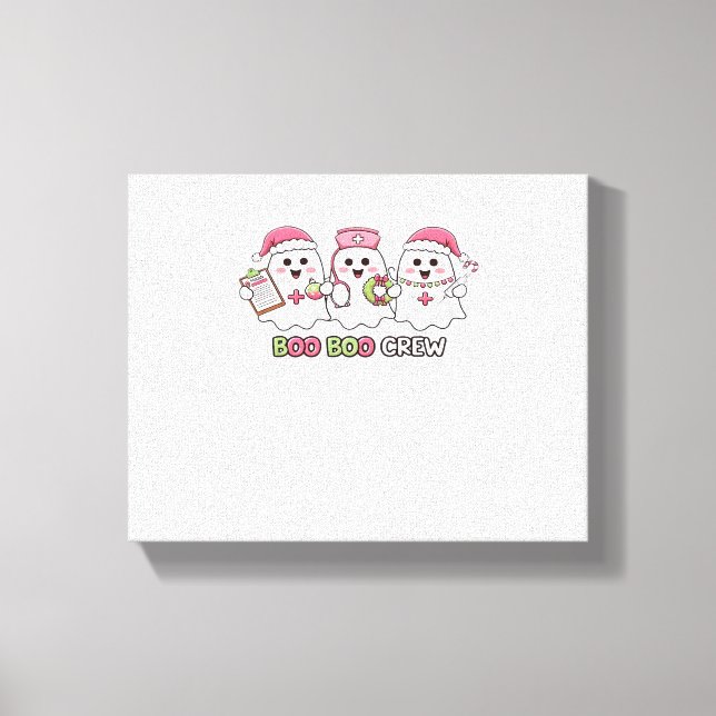 Boo Boo Crew jul, Ghost Nurse Oversized T-Sh Canvastryck (Framsida)