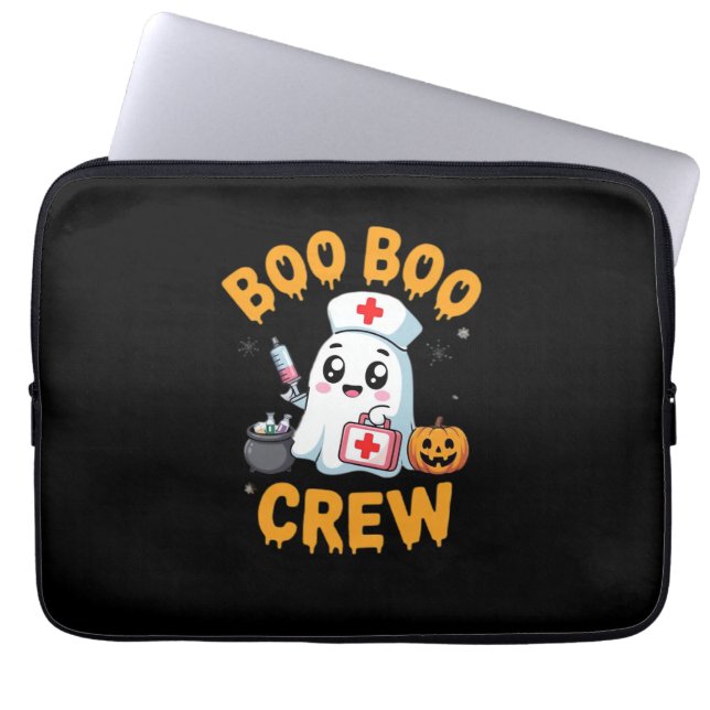Boo Boo Crew Nurse Cute Ghost Halloween Nursing Es Laptop Fodral (Framsidan)